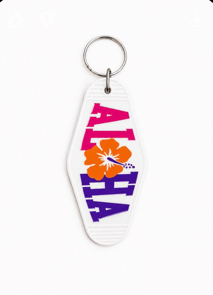 White aloHA Keychain